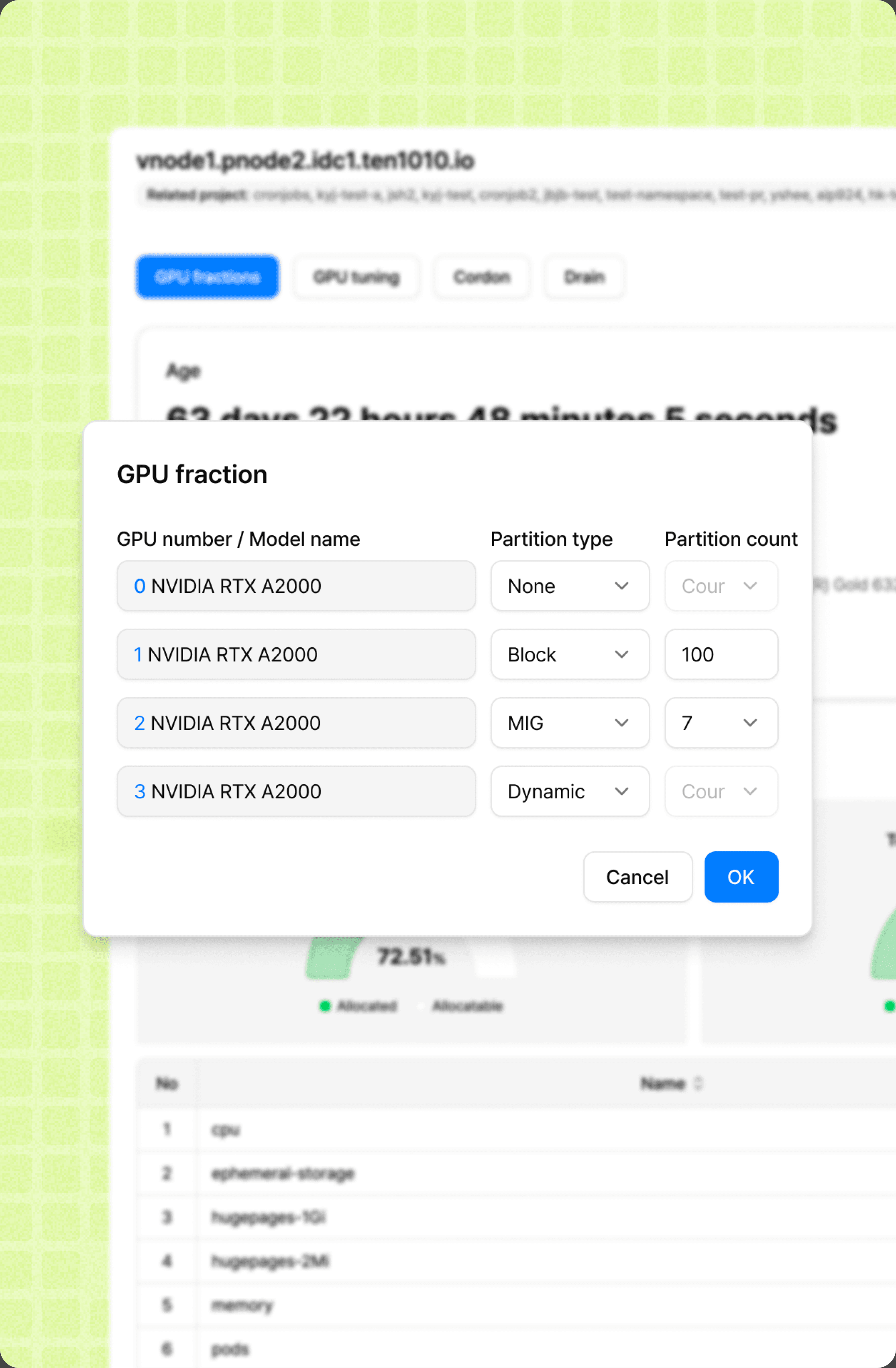 AIPub GPU fraction partitioning screen